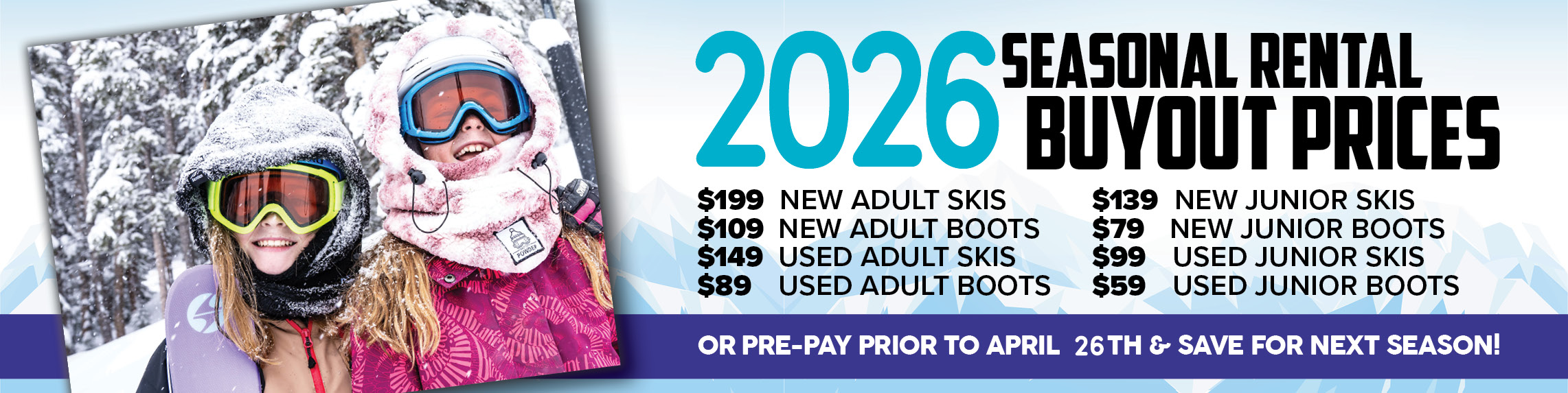 Seasonal Rental Buyouts at Mud Sweat and Gears, NY. 